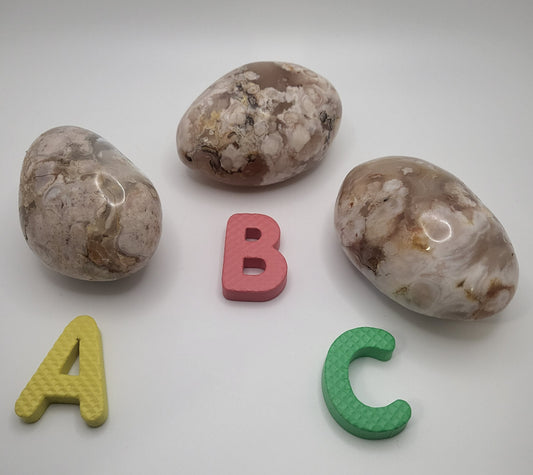 Flower Agate Palm Stones