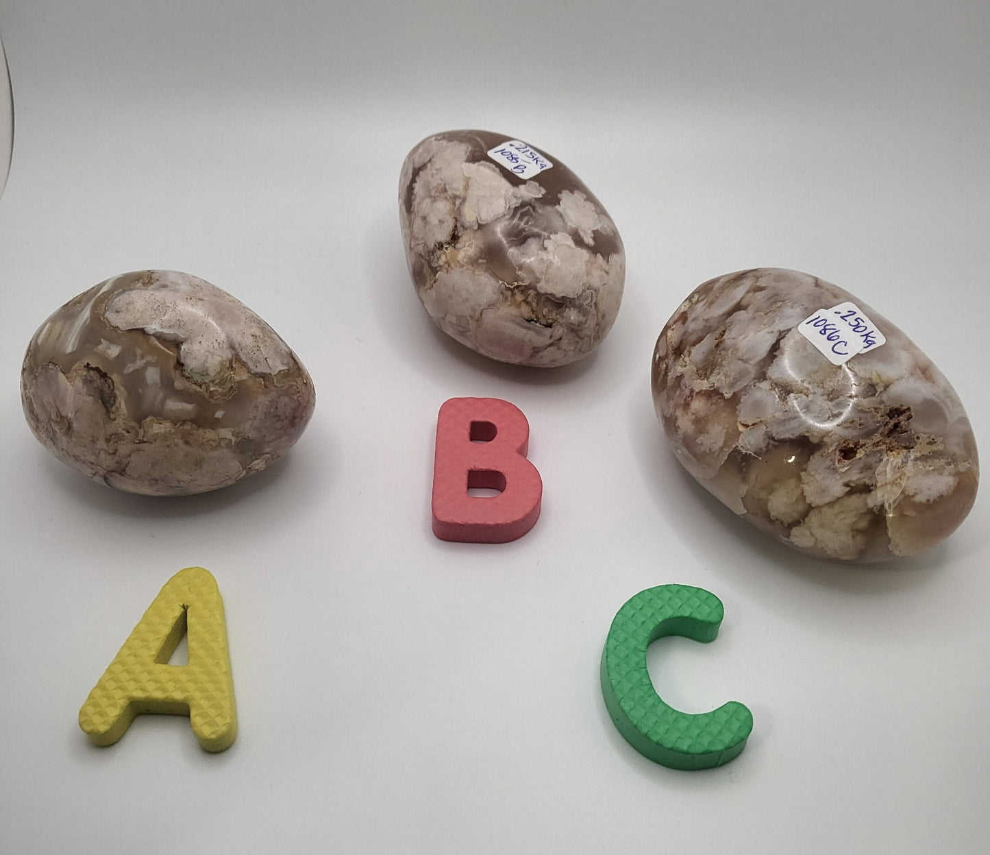 Flower Agate Palm Stones