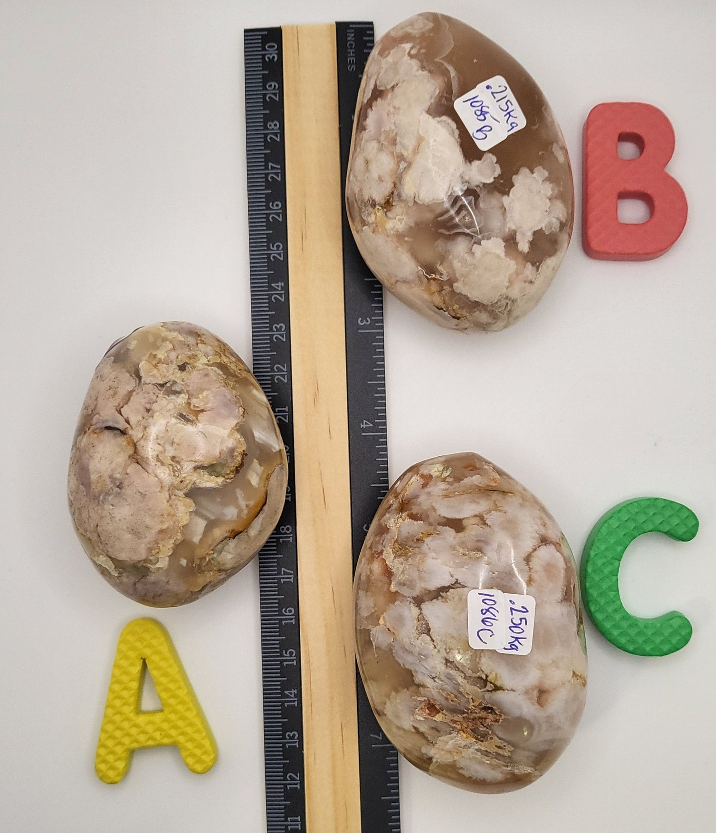 Flower Agate Palm Stones