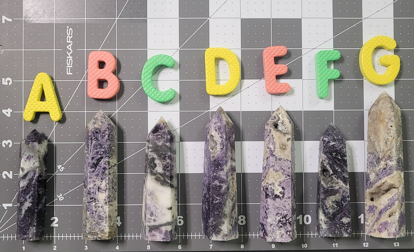 Purple Spharalite in Quartz and Jasper Tower Points