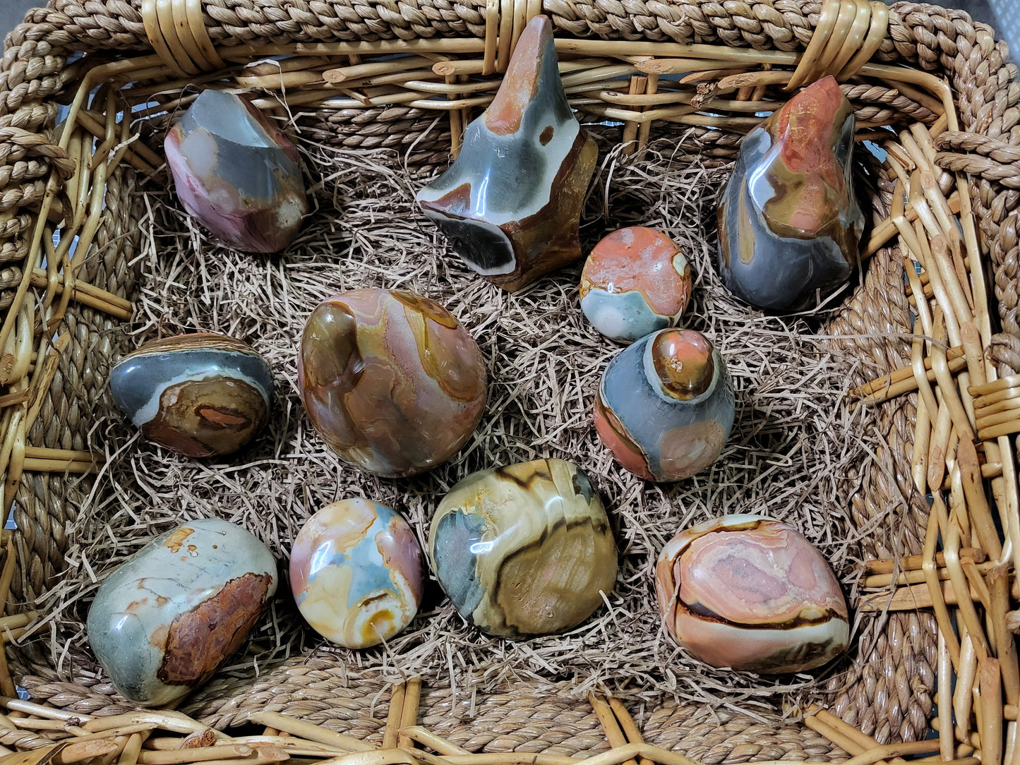 PolyChrome Ocean Jasper Palm Stones