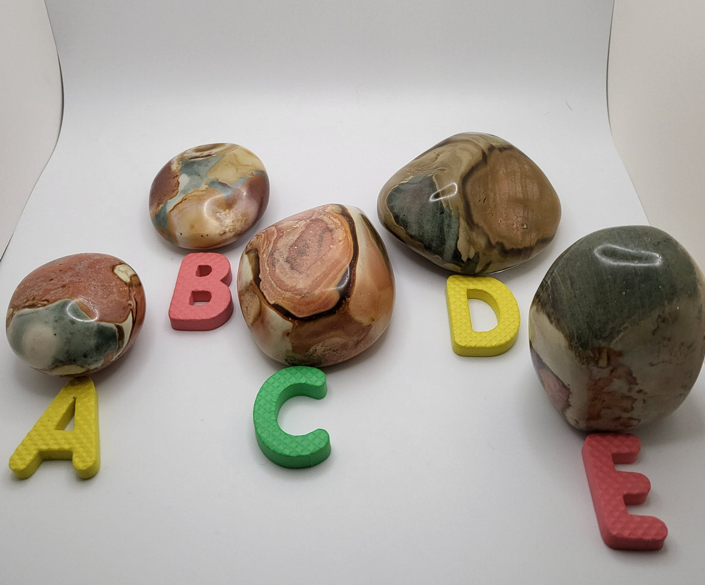 PolyChrome Ocean Jasper Palm Stones