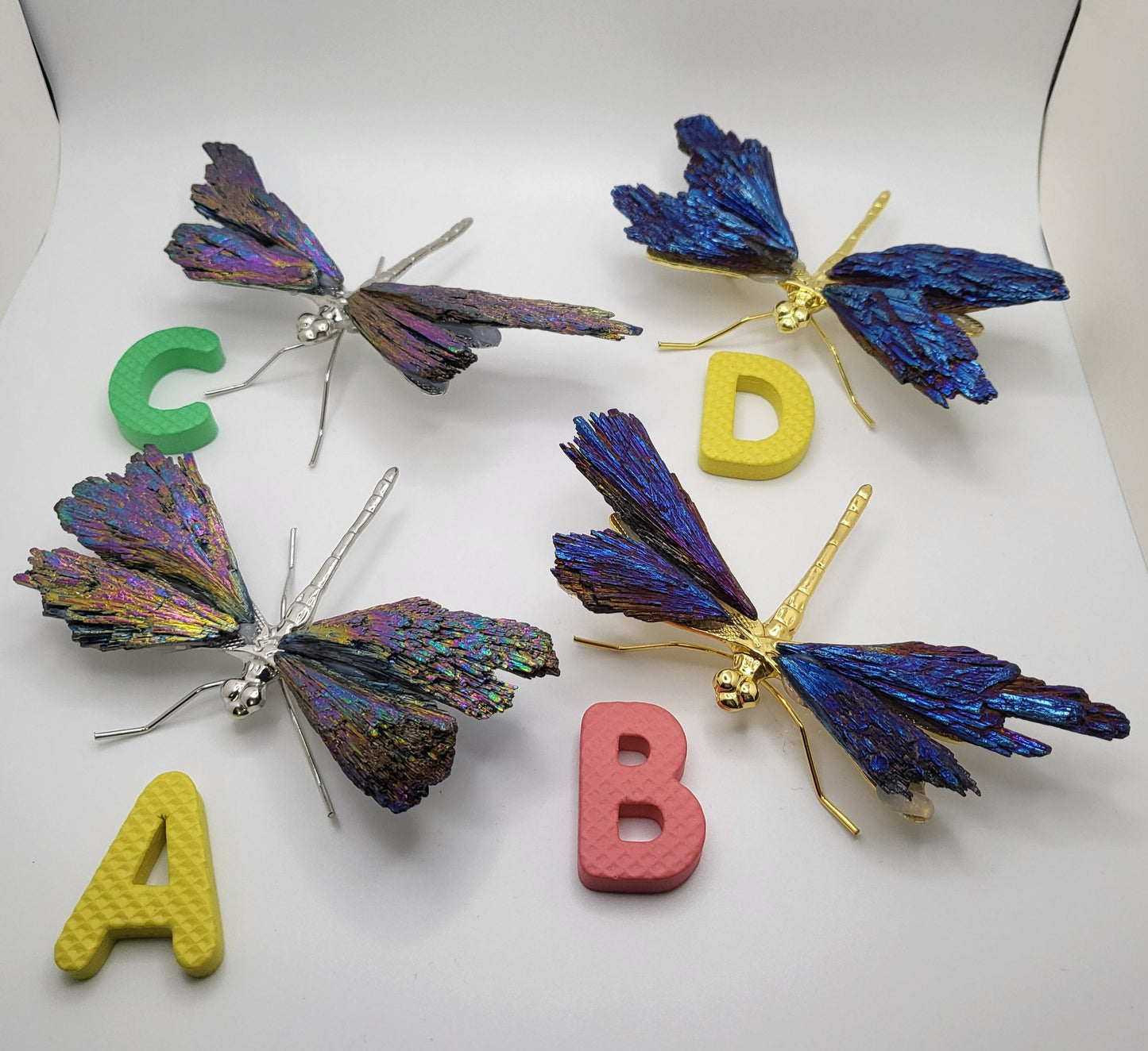 Kyanite Dragonfly - Titanium/Aura Coated