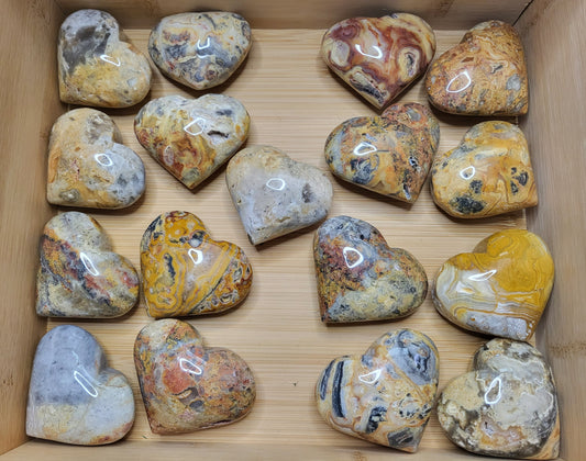 Crazy Agate Hearts