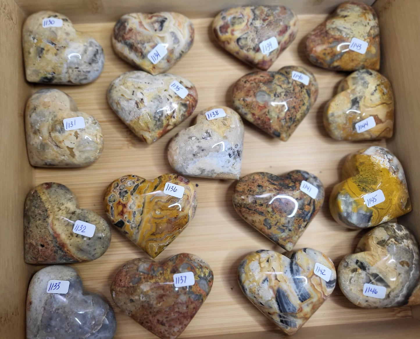 Crazy Agate Hearts