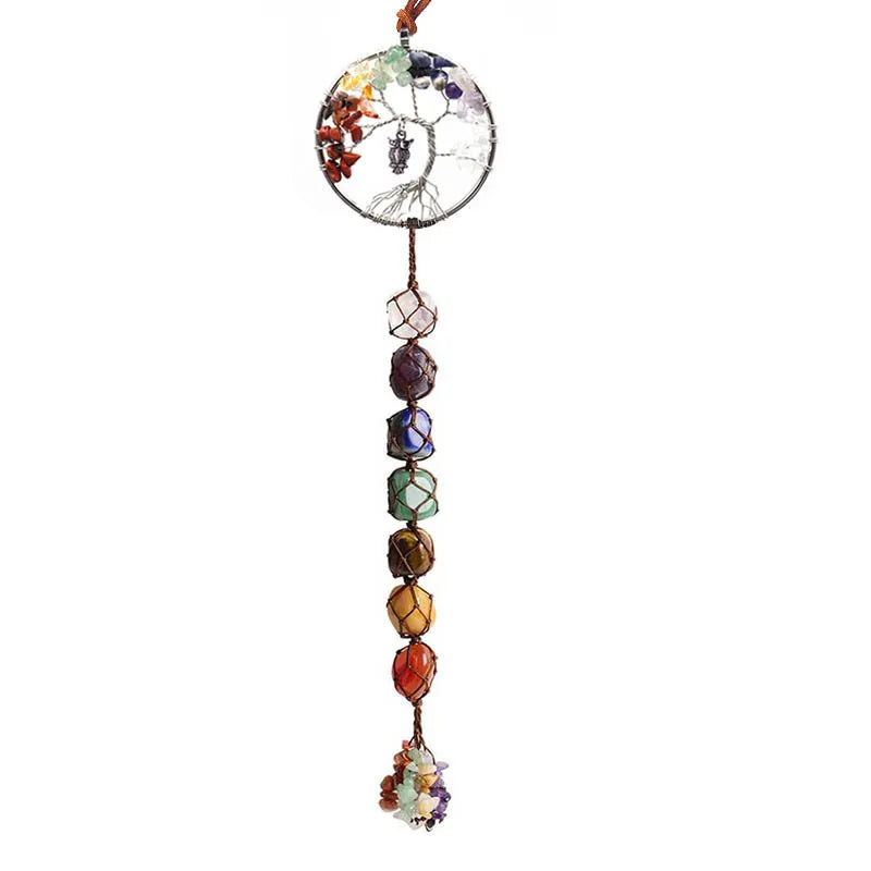 Hanging Tree of Life Ornament With 7 Chakra Stones