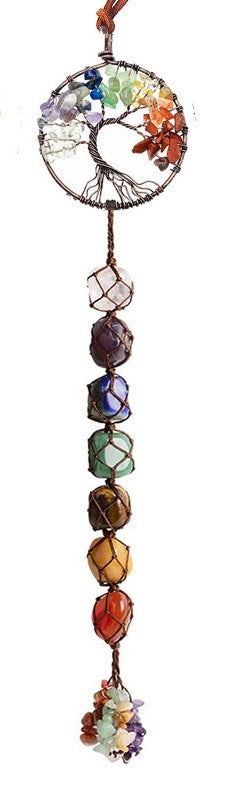 Hanging Tree of Life Ornament With 7 Chakra Stones