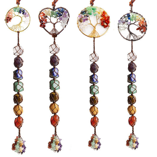Hanging Tree of Life Ornament With 7 Chakra Stones