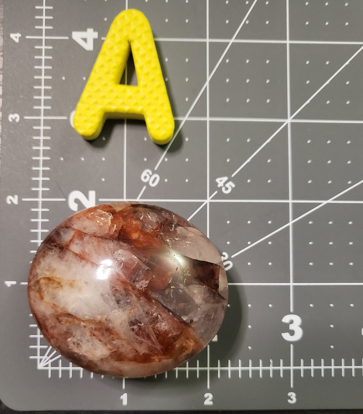 Fire Hematoid Quartz Palm Stone