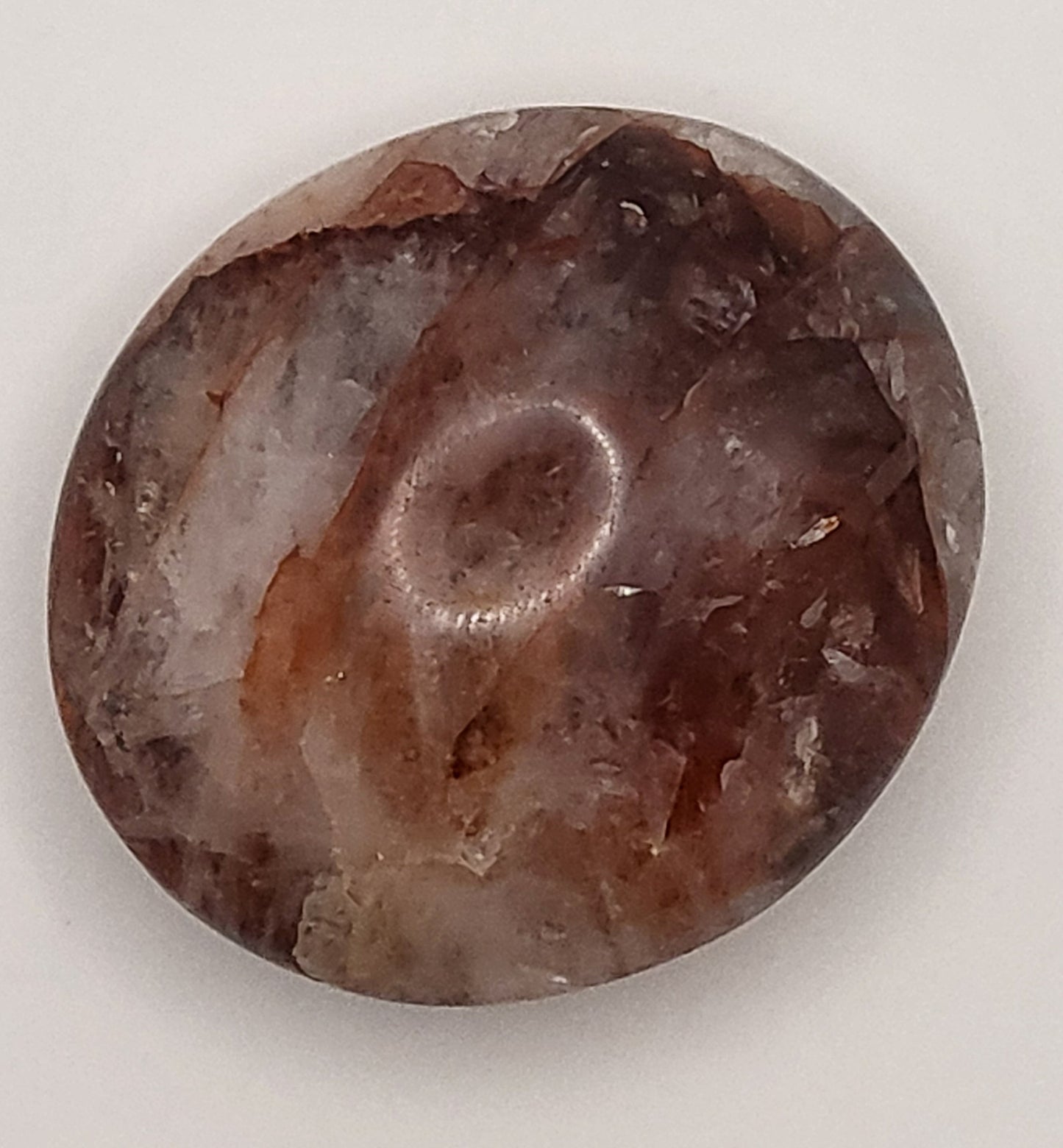 Fire Hematoid Quartz Palm Stone
