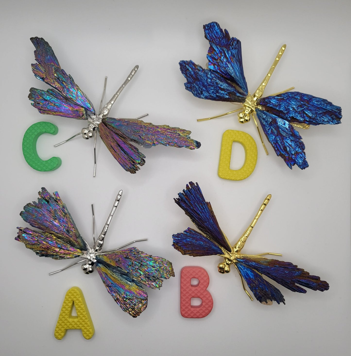 Kyanite Dragonfly - Titanium/Aura Coated