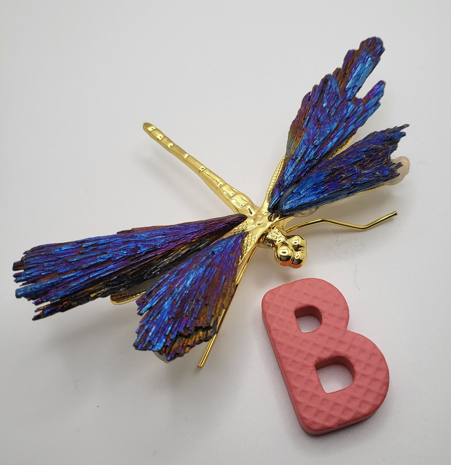 Kyanite Dragonfly - Titanium/Aura Coated