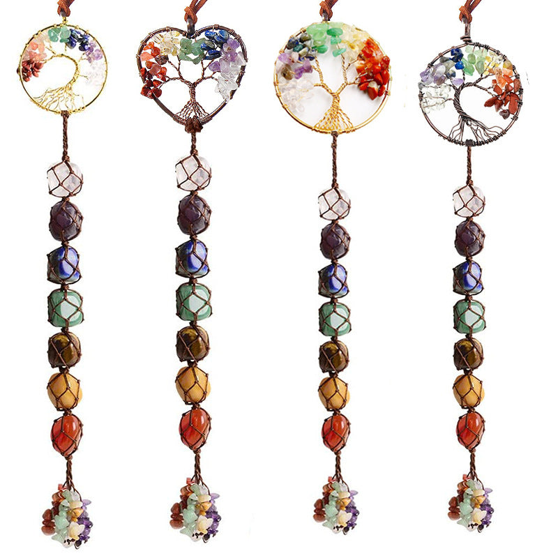 Hanging Tree of Life Ornament With 7 Chakra Stones